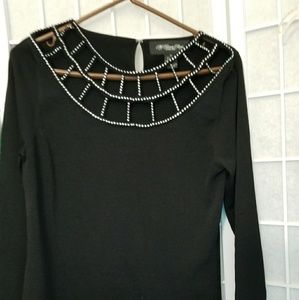 Open work rhinestone sweater or top